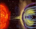 Partículas solares interactuando con la magnetosfera terrestre